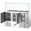 Stół chłodniczy sałatkowy 3-drzwiowy z nadstawą szklaną 8x GN 368 l Royal Catering