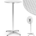 Stół stolik barowy okrągły wysoki składany śr. 60 cm 115 cm srebrny Royal Catering