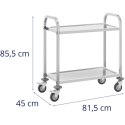 Wózek kelnerski cateringowy do serwowania 2 półki 70 x 40 cm do 64 kg Royal Catering