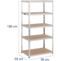 Regał magazynowy metalowy 5 półek 875 kg 90 x 60 x 180 cm szary MSW