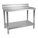 Stół blat do kuchni przyścienny z rantem stalowy nierdzewny 100x60cm Royal Catering