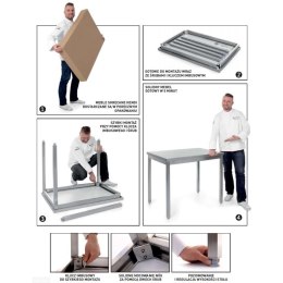 Stół blat roboczy stalowy przyścienny z rantem 120x70x85 cm - Hendi 812686 Hendi