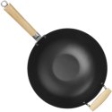Wok ze stali węglowej z drewnianymi uchwytami śr. 324 mm Hendi