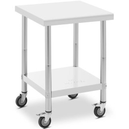 Stół blat roboczy na kółkach 2 poziomy 60 x 60 cm STAL do 120 kg Royal Catering