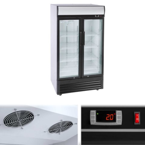 Lodówka chłodziarka szafa chłodnicza na napoje podwójna przeszklona 2-8deg;C 630L Royal Catering