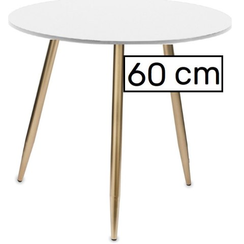 Stół okrągły VINCI WHITE 60 cm GOLD Lugano
