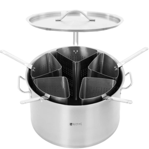 Garnek do gotowania makronu z 5 wkładami śr. 45 cm 44 l Royal Catering