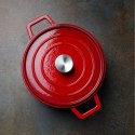 Garnek żeliwny emaliowany 3.7 l czerwony - Hendi 626832 Hendi