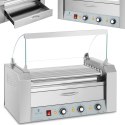 Podgrzewacz grill rolkowy do parówek hot-dogów z szufladą i osłoną - 7 rolek Royal Catering