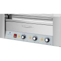 Podgrzewacz grill rolkowy do parówek hot-dogów z szufladą i osłoną - 7 rolek Royal Catering
