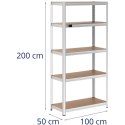 Regał magazynowy metalowy 5 półek 750 kg 100 x 50 x 197 cm szary MSW