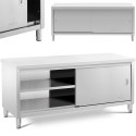 Stół blat roboczy centralny z szafką drzwi suwane 200 x 60 x 85.5 cm Royal Catering