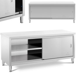 Stół blat roboczy centralny z szafką drzwi suwane 200 x 60 x 85.5 cm Royal Catering