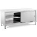 Stół blat roboczy centralny z szafką drzwi suwane 200 x 60 x 85.5 cm Royal Catering