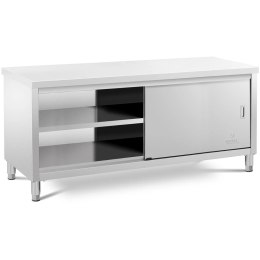 Stół blat roboczy centralny z szafką drzwi suwane 200 x 60 x 85.5 cm Royal Catering