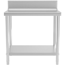 Stół blat roboczy stalowy nierdzewny przyścienny z rantem i półką 90x60cm Royal Catering