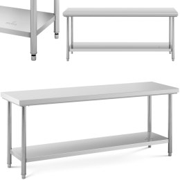 Stół roboczy gastronomiczny centralny z półką STAL 200 x 60 cm Royal Catering