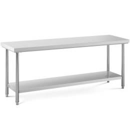 Stół roboczy gastronomiczny centralny z półką STAL 200 x 60 cm Royal Catering