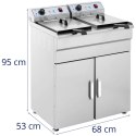 Frytownica podwójna dwukomorowa z szafką 400V - 2x10L Royal Catering