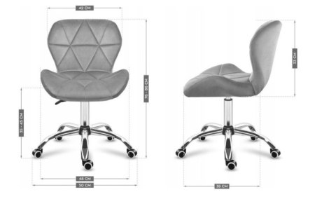 Krzesło obrotowe VASTO OFFICE VELVET BLACK + GREY Lugano Krzesło obrotowe VASTO OFFICE VELVET BLACK + GREY Lugano