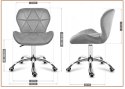 Krzesło obrotowe VASTO OFFICE VELVET BLACK + GREY Lugano