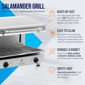 Opiekacz salamanader do zapiekanek pity z regulacją wysokości 60 cm 400 V 5000 W Royal Catering