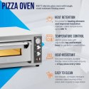 Piec do pizzy elektryczny z kamieniem szamotowym na 4 pizze śr. 25 cm 4200 W Royal Catering