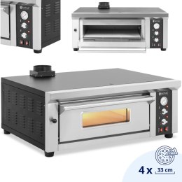 Piec do pizzy elektryczny z kamieniem szamotowym na 4 pizze śr. 33 cm 4200 W Royal Catering