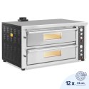 Piec do pizzy podwójny z szamotem na 12 pizz śr. 33 cm 400 V 13200 W Royal Catering