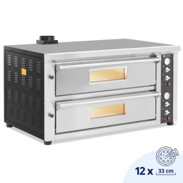 Piec do pizzy podwójny z szamotem na 12 pizz śr. 33 cm 400 V 13200 W Royal Catering