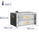 Piec do pizzy podwójny z szamotem na 12 pizz śr. 33 cm 400 V 13200 W Royal Catering