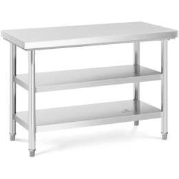 Stół blat roboczy centralny stalowy 3 poziomy 120 x 60 cm do 600 kg Royal Catering