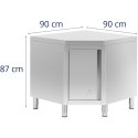Szafa narożna gastronomiczna STAL 90 x 90 cm Royal Catering