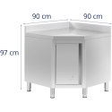 Szafa narożna gastronomiczna z rantem STAL 90 x 90 cm Royal Catering