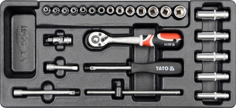 WKŁAD DO SZUFLADY ZESTAW NASADEK 1/4'' 25 CZĘŚCI YATO