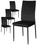 Krzesła tapicerowane Zestaw 4 VALVA DUO BLACK VELVET Lugano