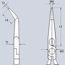 SZCZYPCE PŁASKIE MONTAŻOWE Z PROFILEM POPRZECZNYM WYG.280MM KNIPEX