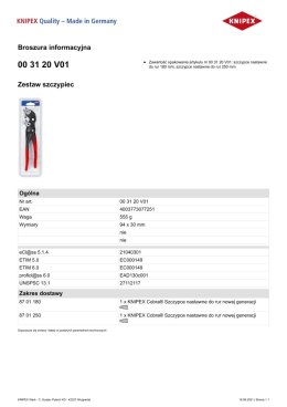 ZESTAW SZCZYPIEC NASTRAWNYCH DO RUR COBRA 2SZT. KNIPEX
