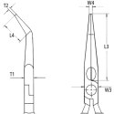 SZCZYPCE TNĄCE PÓŁOKRĄGŁE WYDŁUŻONE 200MM KNIPEX