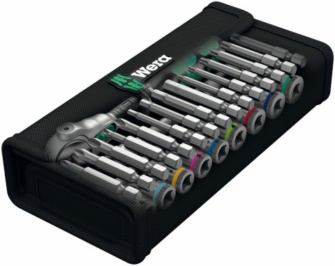 ZESTAW KLUCZY NASADOWYCH Z GRZECHOTKĄ ZYKLOP SPEED 1/4'' WERA