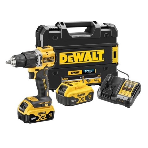 WIERTARKO-WKRĘTARKA AKUMULATOROWA UDAR. XR 18V 2*5.0AH TSTAK DEWALT