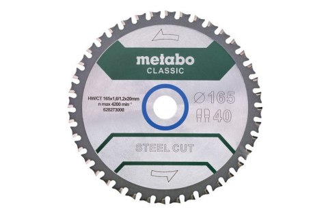 PIŁA TARCZOWA STEEL CUT/SANDWICH PANEL CLASSIC 165*20MM Z40 METABO