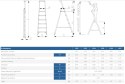 DRABINA ALUMINIOWA WOLNOSTOJĄCA 228CM 6 STOPNI + PODEST DRABEX