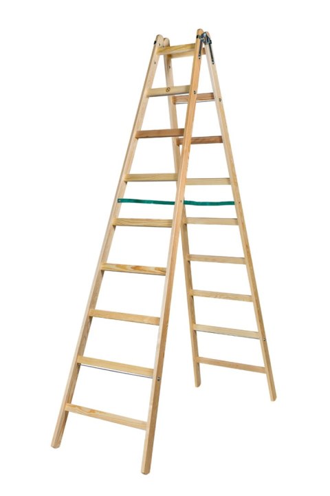 DRABINA DREWNIANA BRAKET PREMIUM 2X9 SZCZEBLI 270CM BRAKET DRABINA DREWNIANA BRAKET PREMIUM 2X9 SZCZEBLI 270CM BRAKET