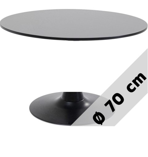 Blat okrągły BLACK 70 cm CZARNY Lugano