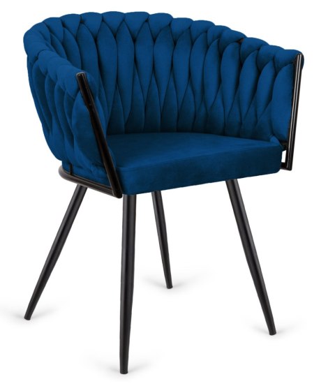 Krzesło plecione Lugano fotel TRECCIA BLUE VELVET SMOKE Lugano Krzesło plecione Lugano fotel TRECCIA BLUE VELVET SMOKE Lugano