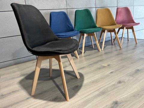 Krzesło skandynawskie MONZA GRANDE BLACK VELVET II GATUNEK Lugano Krzesło skandynawskie MONZA GRANDE BLACK VELVET II GATUNEK Lugano