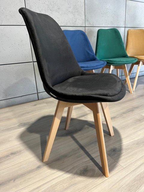 Krzesło skandynawskie MONZA GRANDE BLACK VELVET II GATUNEK Lugano Krzesło skandynawskie MONZA GRANDE BLACK VELVET II GATUNEK Lugano