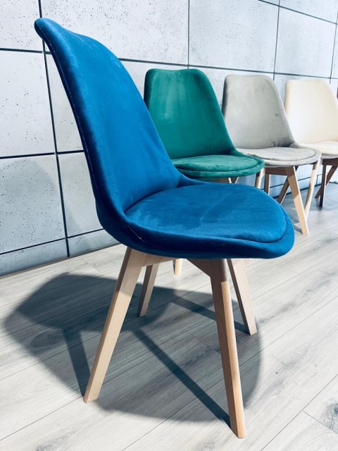 Krzesło skandynawskie MONZA GRANDE BLUE VELVET Lugano Krzesło skandynawskie MONZA GRANDE BLUE VELVET Lugano
