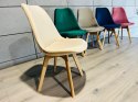Krzesło skandynawskie MONZA GRANDE Zestaw 4 sztuki BEIGE VELVET Lugano